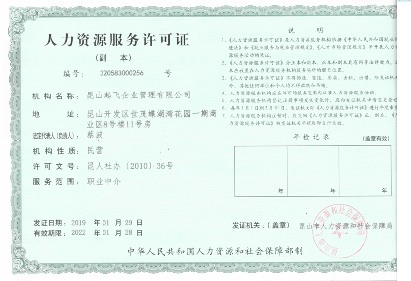 人力資源服務(wù)許可證